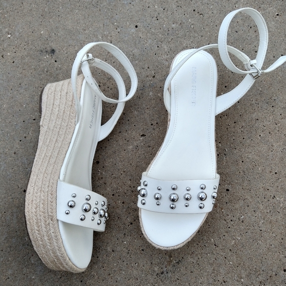 Marc Fisher Platform Espadrille Sandals in White - Picture 6 of 14